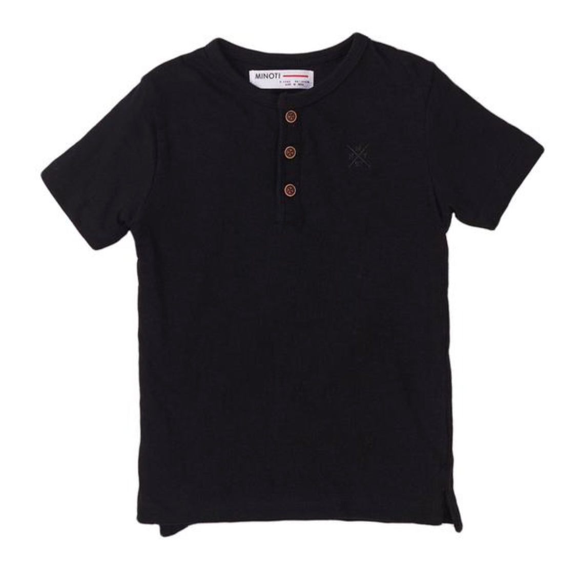 Boys Button Tee - Black