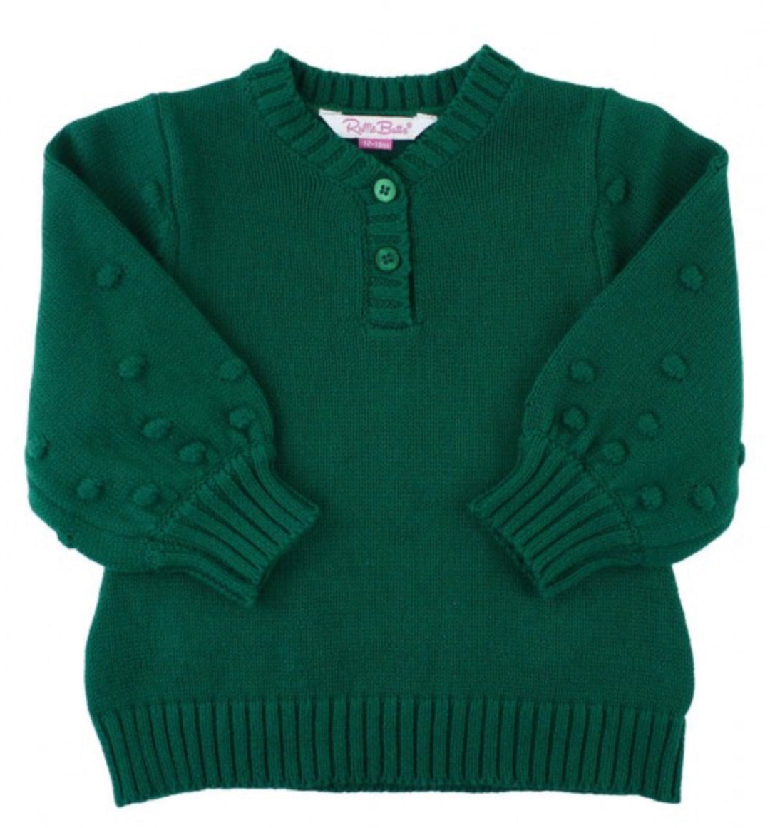 Evergreen V Neck Bobble Sweater