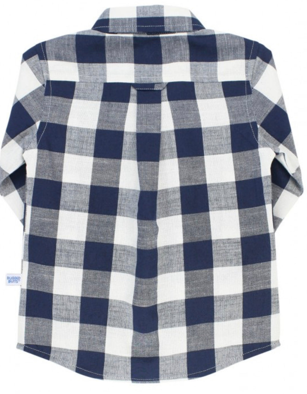 Boys Navy Plaid Button Down Shirt