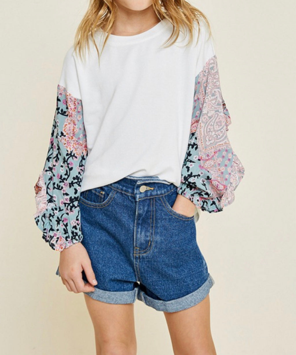 Raven Ruffle Sleeve Top