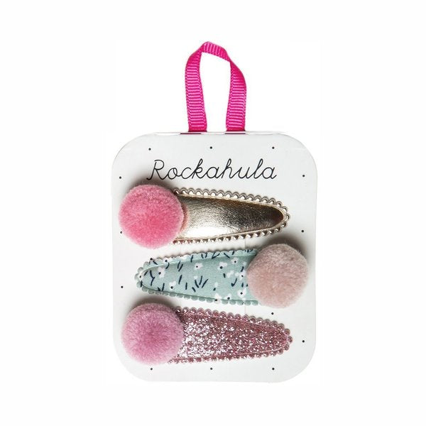 Ditsy Pandora Pom Pom Clips