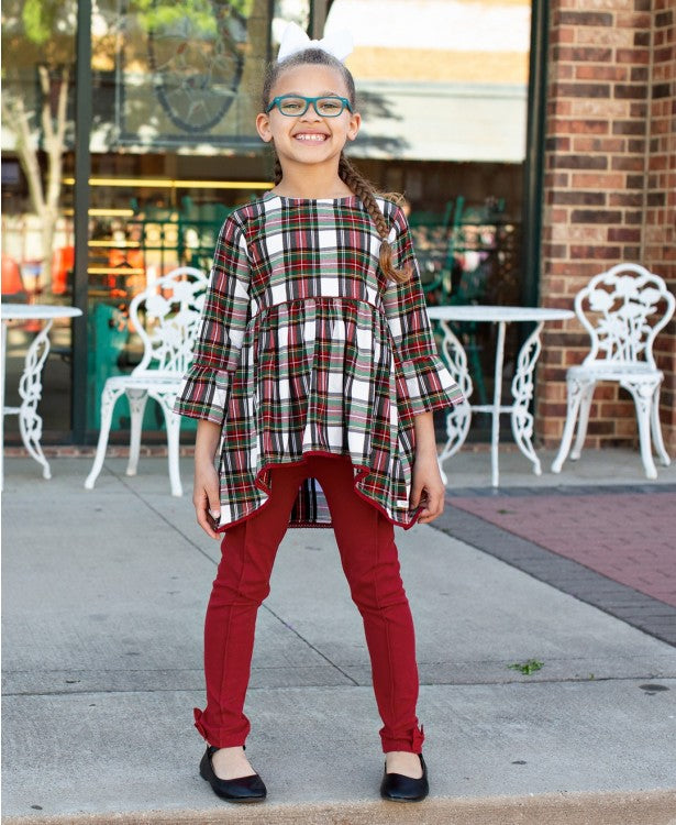 Juniper Plaid High Low Top