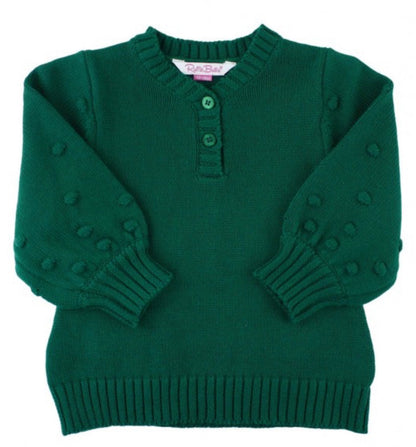 Evergreen V Neck Bobble Sweater